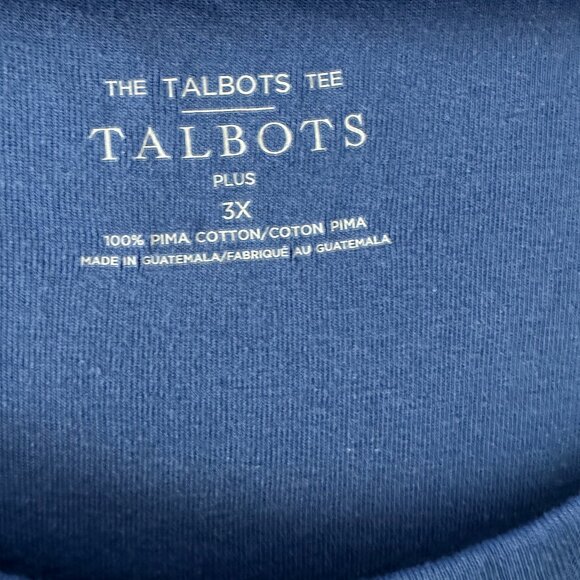 Talbots Cotton Tee Plus Size 3X Blue NWOT - Picture 3 of 3